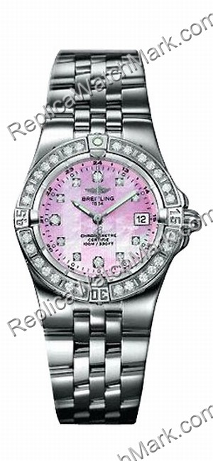 Breitling Windrider Starliner Diamond Pink Mother-of-pearl Ladie - Click Image to Close