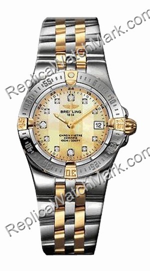 Breitling Windrider Starliner Diamond 18kt Yellow Gold Steel Yel - Click Image to Close