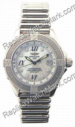 Breitling Windrider Callistino Diamond Mother-of-pearl Steel Lad - Click Image to Close
