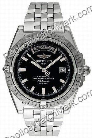 Breitling Mens Windrider Headwind Steel Black Watch A453551-B5-3 - Cliquez sur l'image pour la fermer