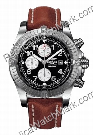 Breitling Aeromarine Super Avenger Steel Brown Mens Watch A13370 - Click Image to Close
