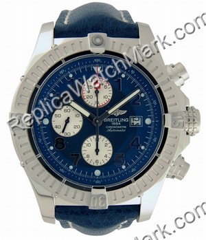 Breitling Aeromarine Super Avenger Steel Blue Mens Watch A133701 - Click Image to Close