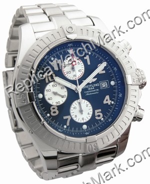 Breitling Aeromarine Super Avenger Steel Blue Mens Watch A133701 - Click Image to Close