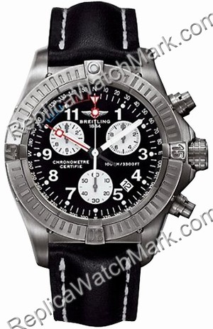 Breitling Chrono Avenger Mens Aeromarine Titanium Black Watch M1 - Cliquez sur l'image pour la fermer