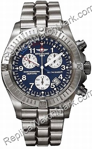 Breitling Chrono Avenger M1 Aeromarine Mens Titanium Blue Watch - Clicca l'immagine per chiudere