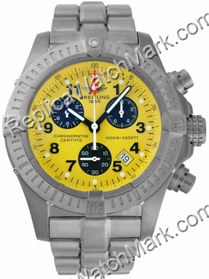 Breitling Chrono Aeromarine M1 Mens Titanium Avenger jaune Watch - Cliquez sur l'image pour la fermer