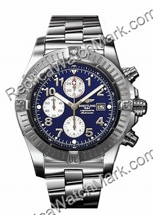 Breitling Aeromarine Chrono Superocean Steel Blue Mens Watch A13 - Click Image to Close