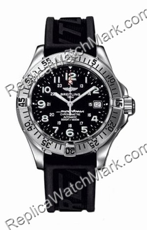 Breitling Aeromarine Superocean Steel Black Rubber Mens Watch A1 - Click Image to Close