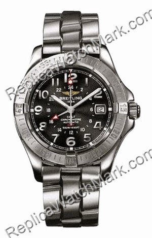 Breitling Aeromarine Colt GMT Steel Black Mens Watch A3235011-B7 - Click Image to Close