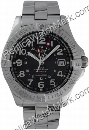 Breitling Aeromarine Colt Hombre de Acero Negro GMT Reloj A32350 - Haga click en la imagen para cerrar