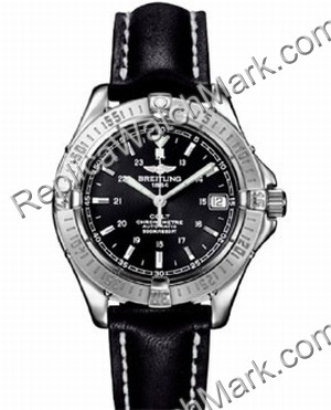 Breitling Aeromarine Colt Automatic Steel Black Strap Mens Watch - Click Image to Close