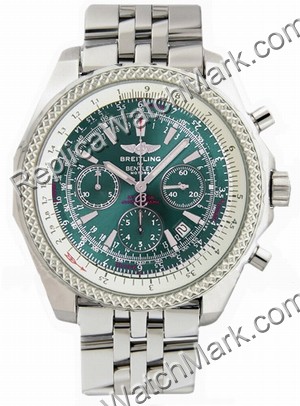 Breitling Bentley GT Chronograph Steel Green Mens Watch A1336212 - Click Image to Close