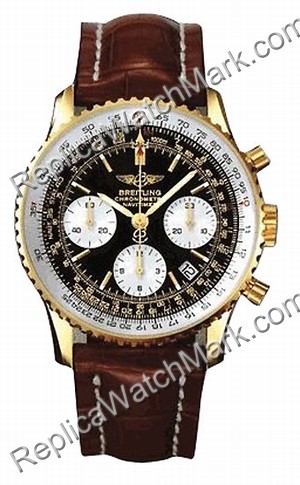 Breitling Navitimer 18kt Yellow Gold Brown Mens Watch K2332212-B - Click Image to Close