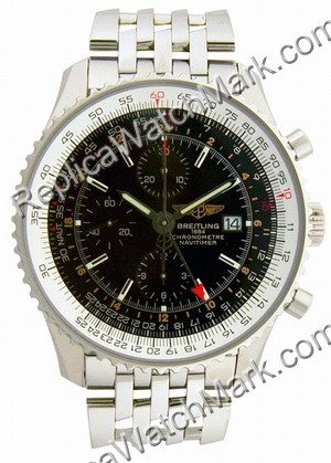 Breitling Navitimer World Steel Black Mens Watch A2432212-B7-426 - Click Image to Close