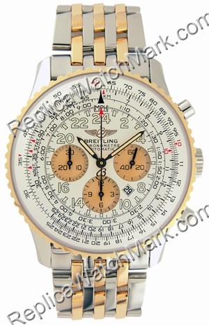 Breitling Navitimer Cosmonaute 18kt Yellow Gold Steel Mens Watch - Click Image to Close