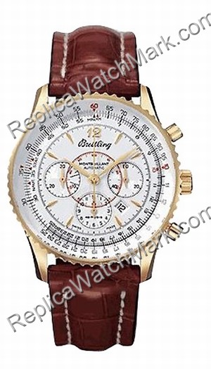 Breitling Navitimer Montbrillant 18kt Rose Gold Brown Mens Watch - Click Image to Close