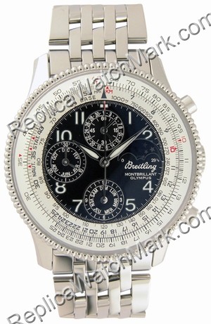 Breitling Navitimer Montbrilliant Olympus Steel Black Mens Watch - Click Image to Close
