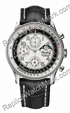 Breitling Navitimer Montbrilliant Olympus Steel Black Mens Watch - Click Image to Close