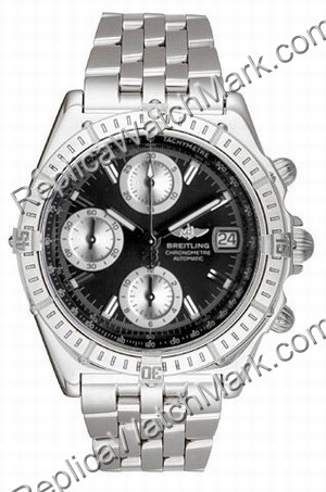 Breitling Windrider Chronomat Evolution Steel Black Mens Watch A - Click Image to Close