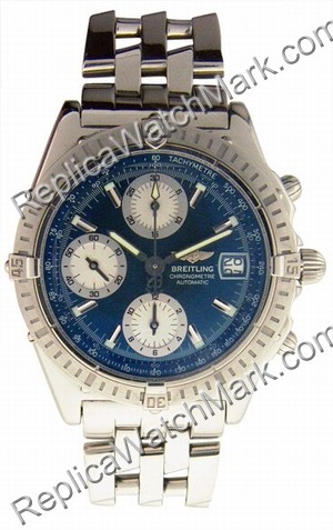 Breitling Windrider Chronomat Evolution Steel Blue Mens Watch A1 - Click Image to Close