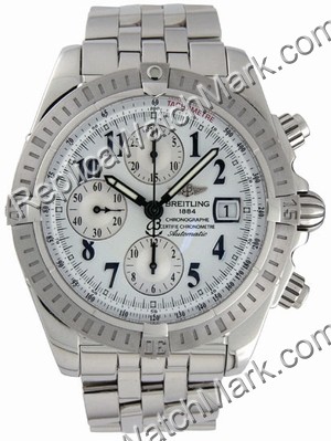 Breitling Chronomat Evolution Hommes White Steel Watch A1335611- - Cliquez sur l'image pour la fermer