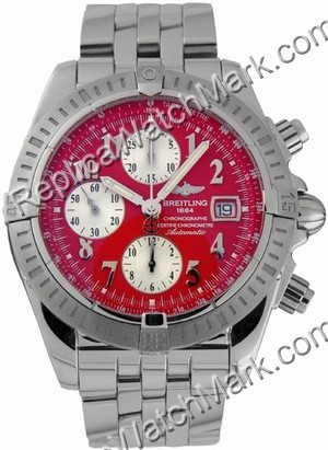 Breitling Windrider Chronomat Evolution Steel Red Mens Watch A13 - Click Image to Close