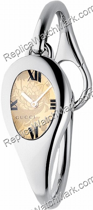 Gucci 103 Series Champagne Horsebit Ladies Flower Mini Cadran YA