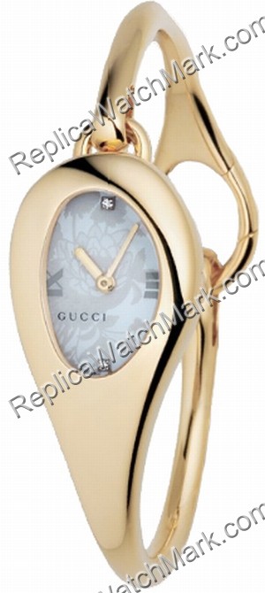 Gucci 103 Mors Horsebit 18kt Gold-Ton Diamond Damenuhr YA103538