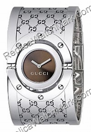 Gucci Twirl Steel Wide Bangle Ladies Watch YA112401