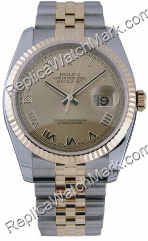 Mens Rolex Oyster Perpetual Datejust de ouro 18kt e do Aço ver 1