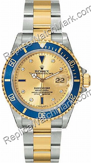 Rolex Oyster Perpetual Submariner Date Dois-Tom de aço com diama  Clique na imagem para fechar