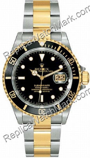 Swiss Rolex Oyster Perpetual Submariner Date Two-Tone Steel Mens