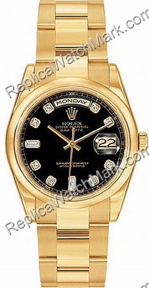 Suíça Rolex Oyster Perpetual Date 18kt Dia-Mens losango amarelo  Clique na imagem para fechar