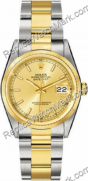 Swiss Rolex Oyster Perpetual Datejust Two-Tone 18kt Gold and Ste