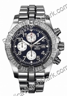 Super Avenger Breitling Aeromarine Mens Steel Blue Diamond Watch  Super Avenger Breitling Aeromarine Mens Steel Blue Diamond Watch