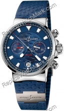 Ulysse Nardin Marine Blue Mens Chronograph Watch Seal 353-68LE-3 Ulysse Nardin Marine Blue Mens Chronograph Watch Seal 353-68LE-3