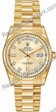 Swiss Rolex Oyster Perpetual Day-18kt Date Mens Diamond Yellow G